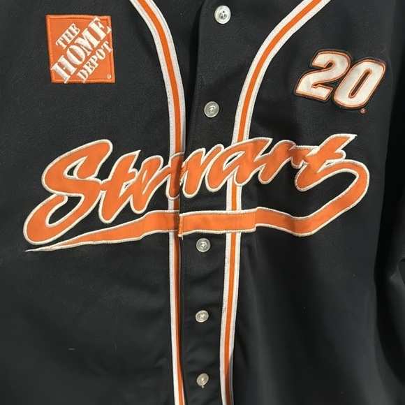 Tony Stewart button up Jersey Joe Gibbs racing Home Depot Jersey Sz LG - Picture 2 of 8